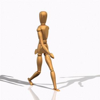 walking human simulation made with NX rendering